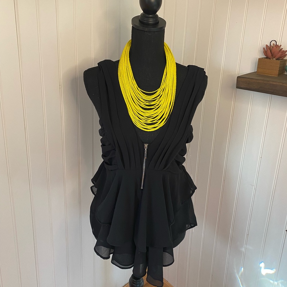 Black Zip Front Top